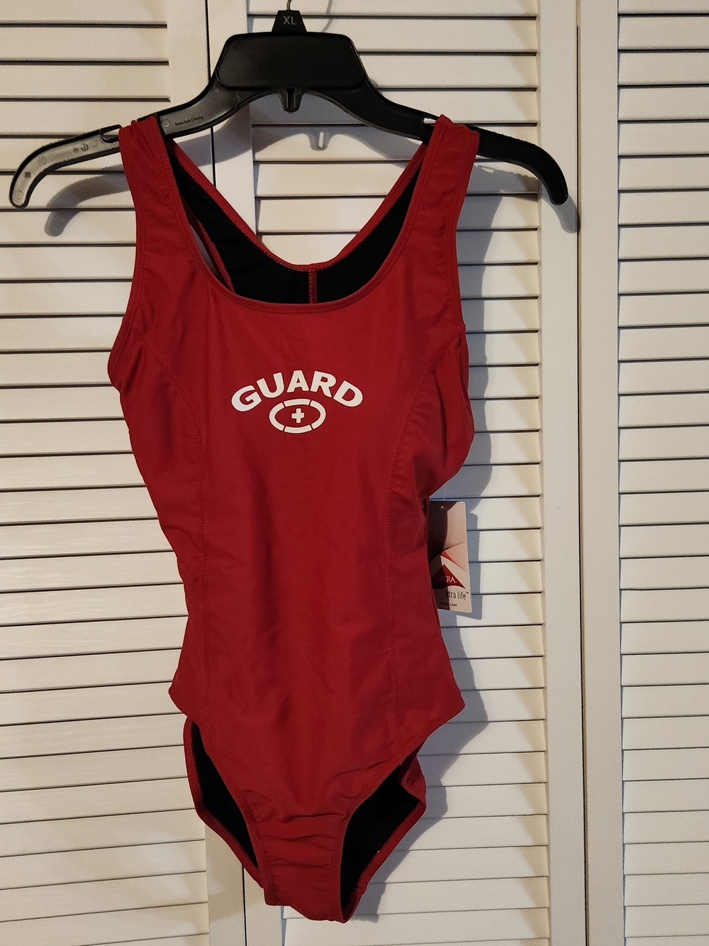 Adoretex Red Lifeguard One-Piece Swimsuit with White GUARD Print